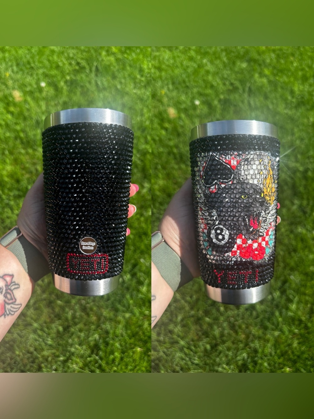Rhinestone 20 oz Black Yeti Tumbler